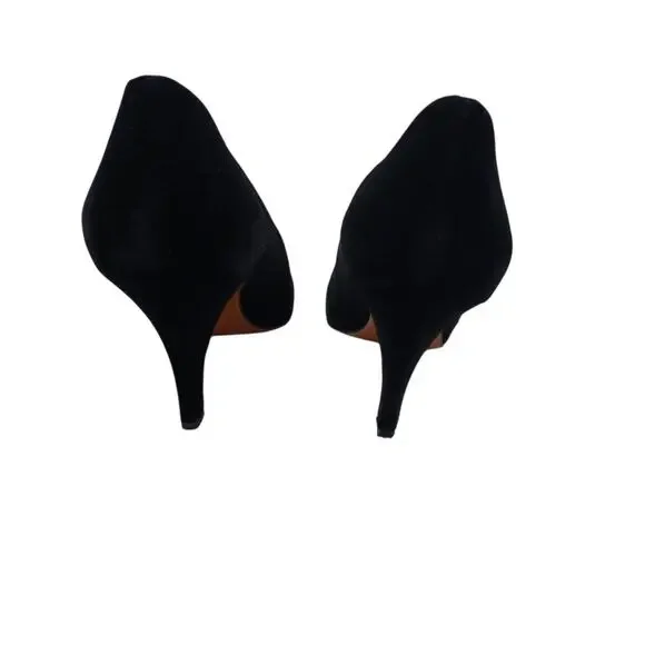 Yves Saint Laurent Black Velvet Jeweled Pointed Toe Heels Size 9.5 Party Vintage - Picture 11 of 16